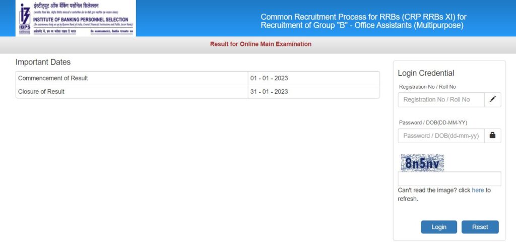 IBPS RRB Clerk Mains Result 2022 Out